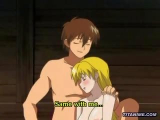 Magicl hentai anime dude spanks a blonde schoolgirl deep