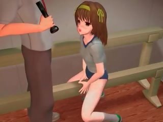 Anime hentai student knullet med en baseball bat
