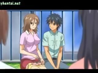 Fabulous hentai feature rubbing a peter with her tits