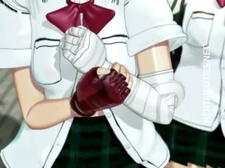 Krūtainas 3d anime kuce izpaužas pavirši